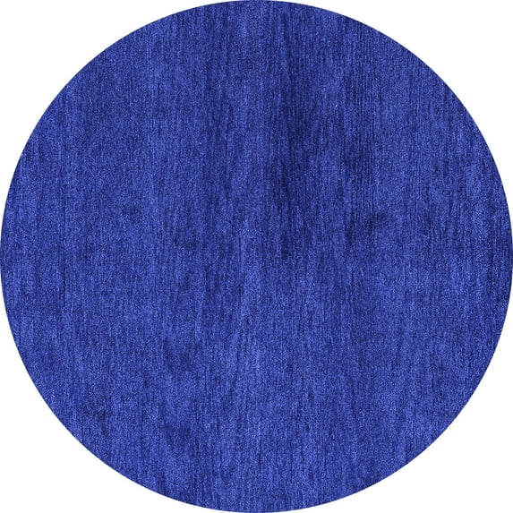 Ahgly Company Machine Washable Indoor Round Abstract Blue Modern Area Rugs, 6' Round