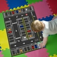 thumbnail image 4 of LHNFT Kids Rug, Children's Room Rug, Fun Car Park Kids Play Mat, Rail City Living Carpet, Washable Non-Slip Children's Carpet, 40x60cm, 4 of 4