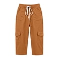 thumbnail image 7 of Ltctricy Cargo Capri Pants for Women Elastic Waist Drawstring Cropped Pants with Pockets Casual Hiking Outdoor Pants, 7 of 7