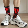 thumbnail image 6 of Vsdgher The Red Head Skull Crew Socks for Men & Women, Breathable Casual Athletic Ankle Socks, 6 of 6