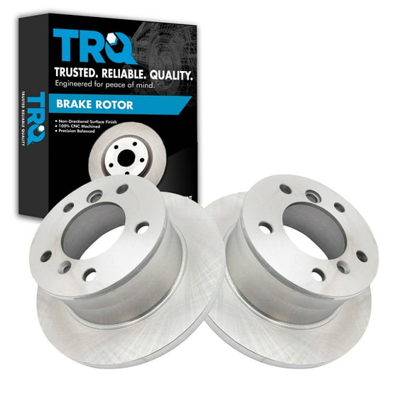 TRQ Rear Brake Rotors Set Solid Fits Select 2003-2006 Dodge Sprinter 2500 2003-2005 Sprinter 3500 2002-2006 Freightliner 2002-2005 2002-2008 Mercedes-Benz G500 2003-2010 G55 AMG 2009-2013 G550