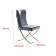 thumbnail image 5 of Waden Side Dining Chair Set of 2-Chrome Metal-Gray Button Tufted Velvet, 5 of 6