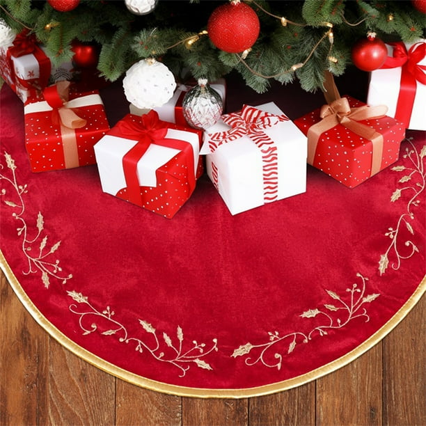 Christmas Decoration Red Leaf Christmas Tree Tree Skirt Holiday Arrangement