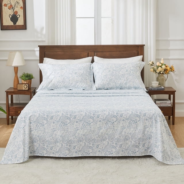 Kingrest Juego de Sábanas California de Lujo con Bolsillo Profundo de 4 Pzas, Ajuste de 16 Pulgadas, 100% Algodón Orgánico, Transpirable, Súper Suave, Juego de Sábanas Cal King, Estilo Hotel de Lujo, Decoración Del Hogar, Juego de Sábanas Cal King, Regalo para Mujer, Hombres