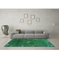 thumbnail image 3 of Ahgly Company Indoor Square Abstract Turquoise Blue Contemporary Area Rugs, 7' Square, 3 of 4