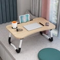 thumbnail image 2 of Mesa portátil plegable para cama, escritorio multifuncional en madera natural, ideal para uso en interiores y exteriores., 2 of 6