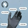 thumbnail image 3 of MMBM Nitrile Powder Free Gloves Medium Black 6 Mil Fully Textured Disposable Beaded Cuff 1000 Pieces For Healthcare and Food Handling, 3 of 7
