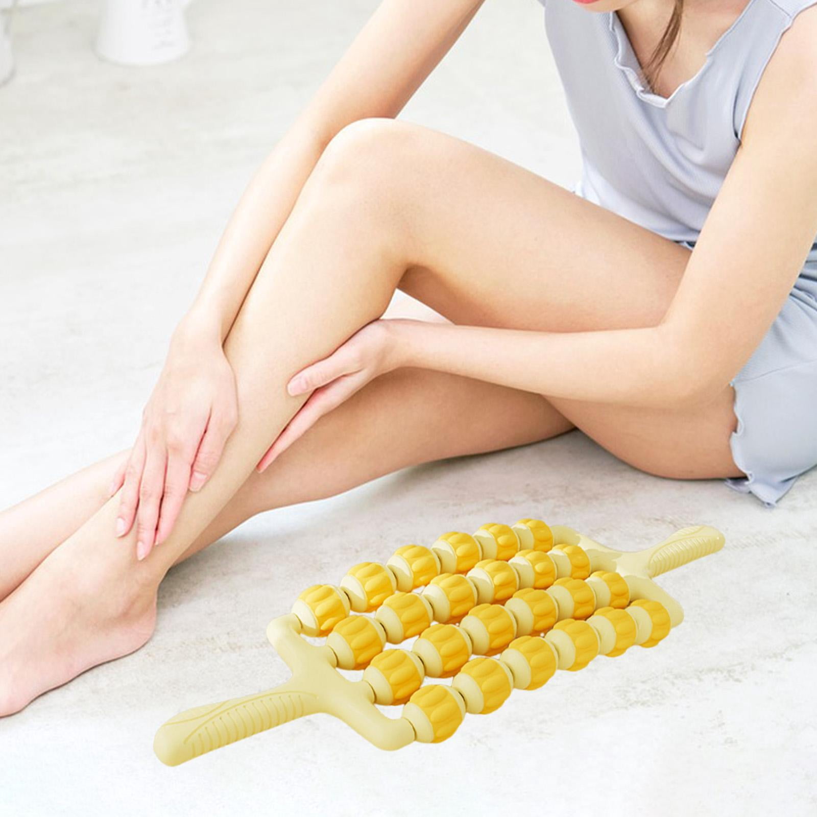 Baoblaze Massage Roller Rod Sensory Integration Training Device Deep Tissue Calf Rolling Yellow 4 Row