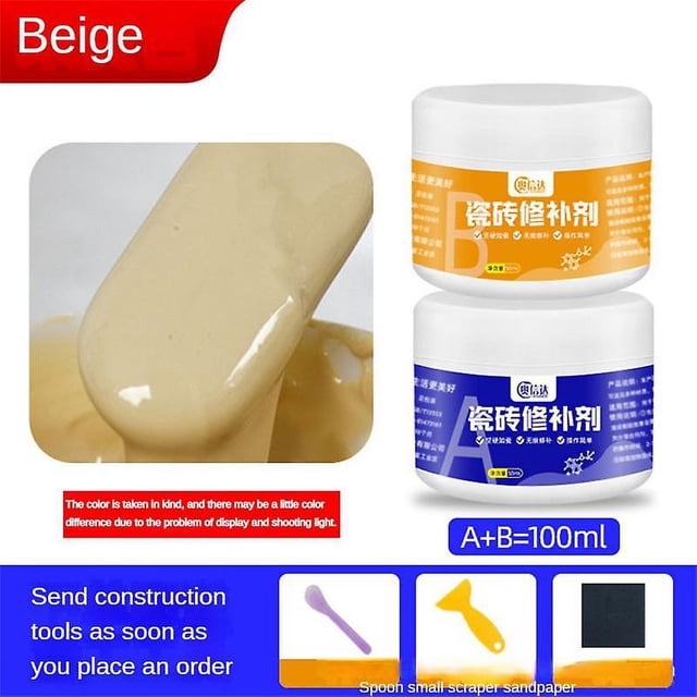 2PCS Tile Repair Paste Kit Bathroom Tub Repair Tile Shower Repairing Tool Set Marble