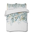 thumbnail image 2 of Quilts Twin XL Size, Teal Tulip Eucalyptus Soft Comforter Bedding Set for Bed, Spring Summer Botanical Floral Chic Lightweight Quilted Bedspread with Pillow Cover(2 Pieces) for All Season, 68x98 Inch, 2 of 9