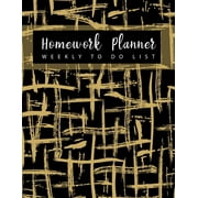 Homework Planner Weekly to Do List: Golden Element Student Planner Journal Tracker Notebook Education Teaching Studying Journal Size 8.5x11 Inches