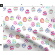 Watercolor Easter Organic Kni Fabric Printed by Spoonflower BTY