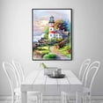thumbnail image 3 of 5D DIY Diamond Painting by Numbers Kit Full Round Drill Beads Crystal Rhinestone Picture Delivers Craft Wall Sticker Decor Hut Lighthouse 30 x 40 cm, 3 of 6