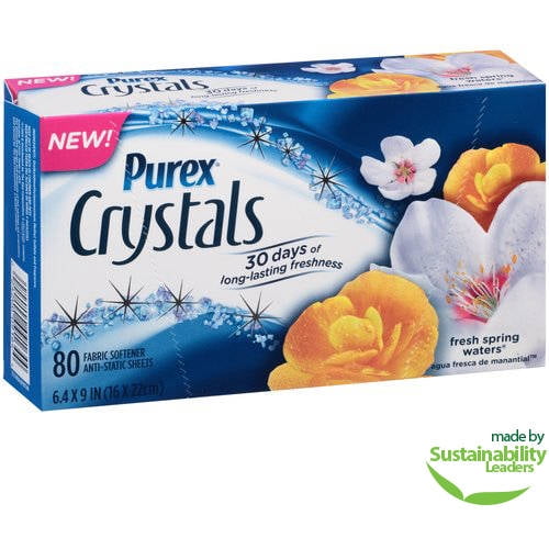 purex crystals fresh spring waters fabric softener anti static anti static dryer sheets