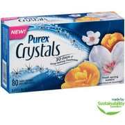 Purex Crystals Fresh Spring Waters Fabric Softener Anti-Static Sheets, 80 sheets