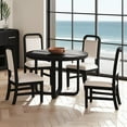 thumbnail image 2 of Woodridge 5PC Dining Set in Black with Grain Round Table and Four White Chairs, 2 of 9