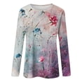 thumbnail image 2 of Red Long Sleeve Shirt Women Extra Long Halloween 3/4 Sleeve Shirts Vintage Office, 2 of 4