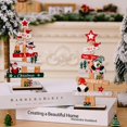 thumbnail image 3 of Adorno navideño de madera, 2 piezas de decoración navideña, placa con letras de Navidad con nieve, decoración de mesa navideña para fiestas navideñas, hogar, cafetería, 3 of 4