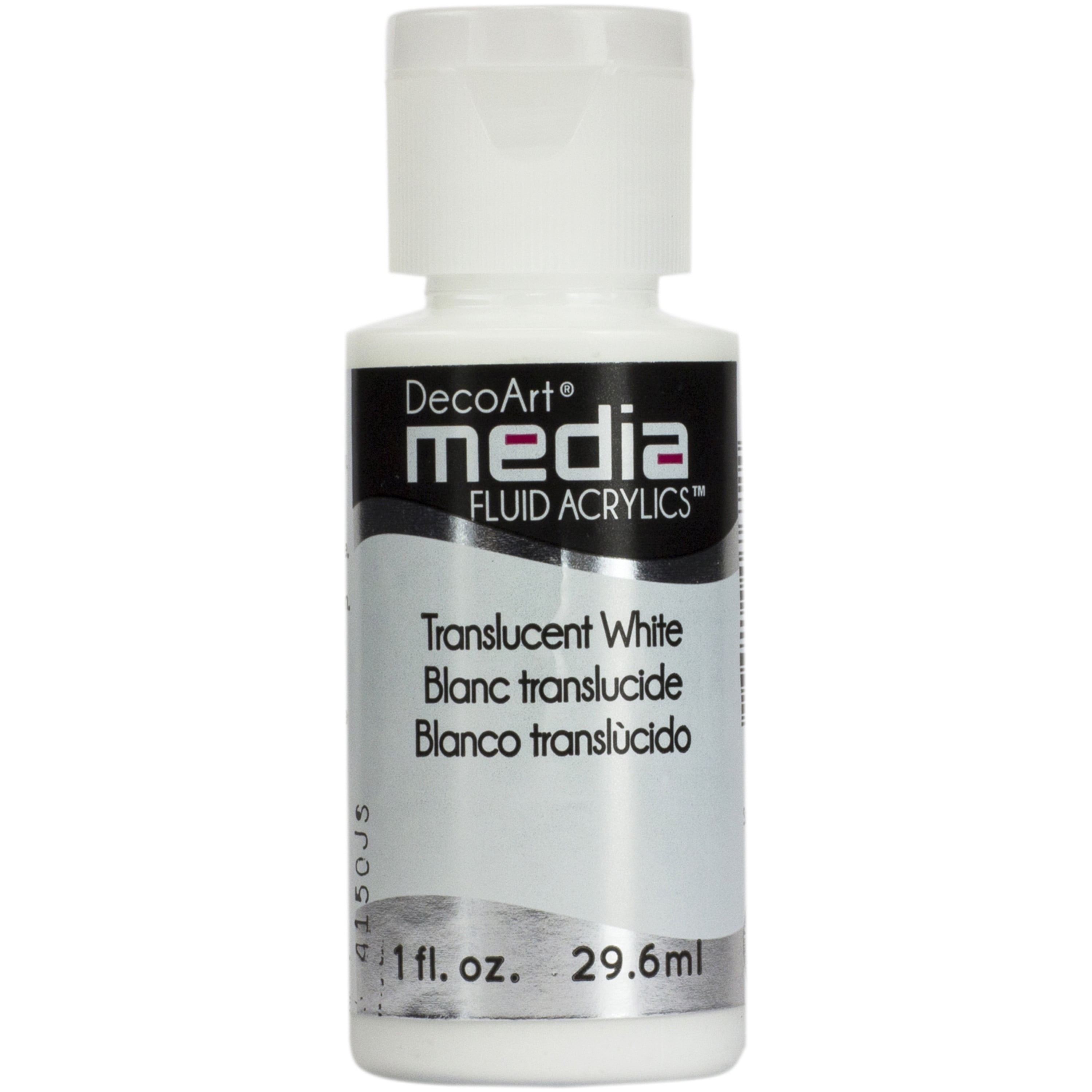 DecoArt Media Fluid Acrylic Paint, 1 oz., Translucent White (Series 1)