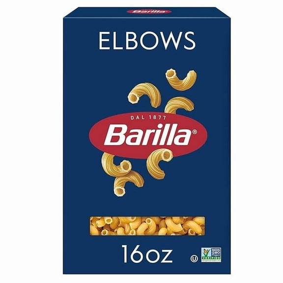 Pack of 1 Barilla Elbows Pasta, 16 oz. Box - Non-GMO, Made with Durum Wheat Semolina - Kosher Certified
