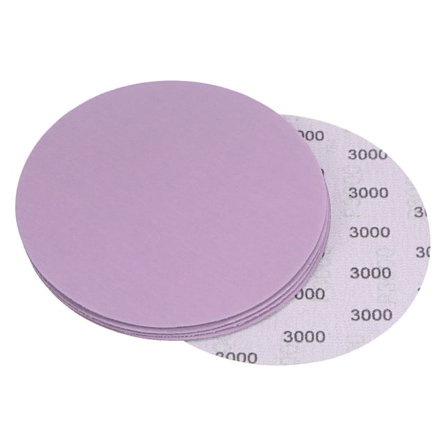 Unique Bargains 5 Pack 6-Inch Purple Sanding Discs 3000 Grits Hook & Loop Professional Aluminum Oxide Sandpaper