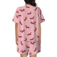 thumbnail image 3 of Bixox Women's Dachshund Dog Puppy Printed Pajama Set 2 Piece Lounge Set Top and Shorts Soft Pajamas, Shorts with Pockets, 3 of 7