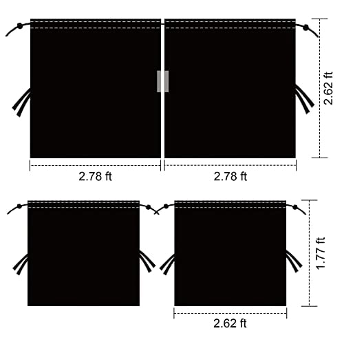 Set of 3 Privacy Curtains for Car,SUV,Van - Includes 1 Rear Seat Divider & 2 Side Windows Divider Curtains for Camping & Sleeping