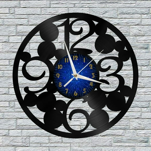 Creative Vinyl Wall Clock, Vinyl Record Clock Wall Art Silent & Non-ticking(12 inchs B)
