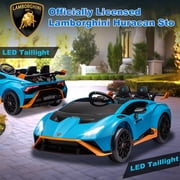 Lamborghini 24V Powered Ride On Car, Lamborghini Electric Cars Ride On Toy for Kids 3-6, 24V Ride Ons with Remote Control, 4 Wheelers Electric Car Toy for Kids, Bluetooth, 360° Spin, LED Lights, Blue