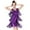 Purple, variant on Telankuip Womens Trendy Fringe Sequin Latin Dance Short Dress for Party Performance Stage Show Ballroom Tango Outfit V-Neck Sleeveless Solid Color Sparkling Mini Dresses Silver XL