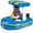 Police Boat, variant on Zone Tech Harbor Master Inflatable Patrol Boat Pool Float Ride On with Fun Constant Flow Water Squirter for Kids Cool Retro Style for Beach Ocean Pool Lake Extra Thick Large Floatie