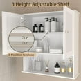 thumbnail image 4 of Bathroom Wall Cabinet, Over Toilet Storage Cabinet with Adjustable Shelf, Wooden Medicine Cabinet Space Saver with Open Shelf for Kitchen, Living Room, White, 4 of 8