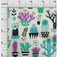 thumbnail image 2 of oneOone Cotton Cambric Mint Fabric Cactus Craft Projects Decor Fabric Printed By The Yard 56 Inch Wide-9M, 2 of 6