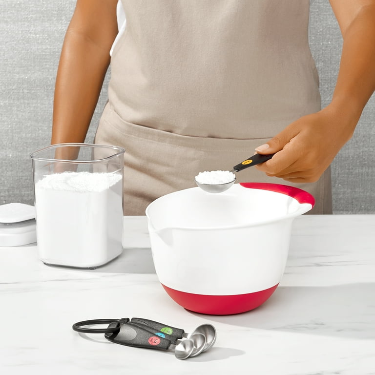 OXO SoftWorks – Set Di 4 Cucchiai Dosatori In Acciaio Inox, Con Manici Antiscivolo E Passanti, Lavabili In Lavastoviglie