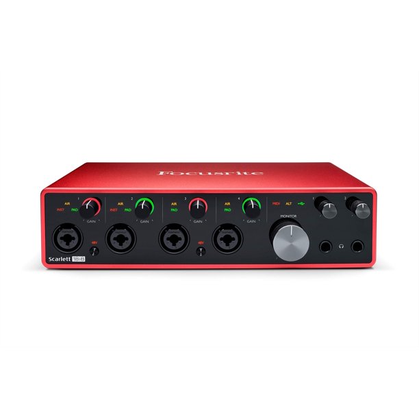 Interfaz de audio USB Focusrite Scarlett 18i8 de 3.ª generación para grabación, producción e ingeniería: grabación de alta fidelidad con calidad de estudio y reproducción transparente