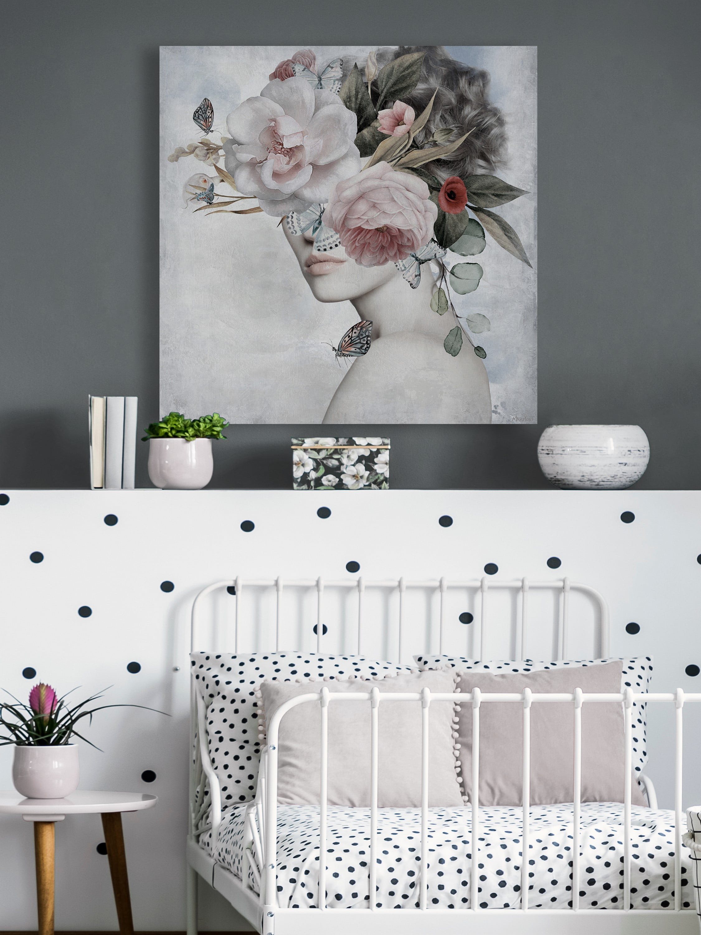 Marmont Hill Dreamy Flower Crown Canvas Wall Art, 48" x 48"