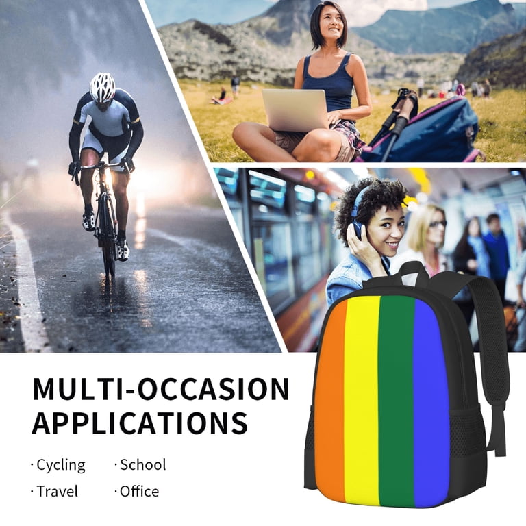 AMRANDOM Mens Sling Backpack - Crossbody Daypack For Hiking & Travel, Rainbow Pride LGBT Design, Adjustable Chest Bag