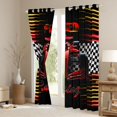 thumbnail image 3 of Manfei Race Car Kitchen Curtains,Classic Sports Print Black Out Curtains Pack of 2 (42x63 Each),Yellow Red, 3 of 7