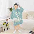 thumbnail image 6 of FORMRS Wearable Blanket Hoodie with Sleeves for Kids Cozy Flannel Sweatshirt, White Cartoon Swan, 6 of 7