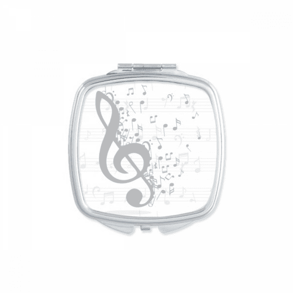 Treble Clef Flappg Music Note Mirror Square Portable Hand Pocket Makeup