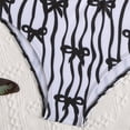 thumbnail image 6 of Girls Swimsuits 2 Piece Bow Knot Lace Trim And Asymmetric Striped Straps Cute Bathing Suit Size 4-5 Y, 6 of 7