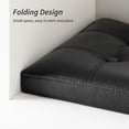 thumbnail image 3 of 2 Pack Folding Storage Ottoman, 16 inch PU Leather Small Ottoman with Storage Foldable, Set of 2 Faux Leather Foot Stool Support 260lbs for Living Room, Bedroom, Hallway, Black, 3 of 7