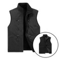 thumbnail image 6 of safuny Men's Casual Reversible Fleece Lined Waterproof Multi Pocket Jacket Outdoor Workwear Stylish able Daily Use Lightweight Sleeveless Fashion Outerwear Black XXXL, 6 of 9