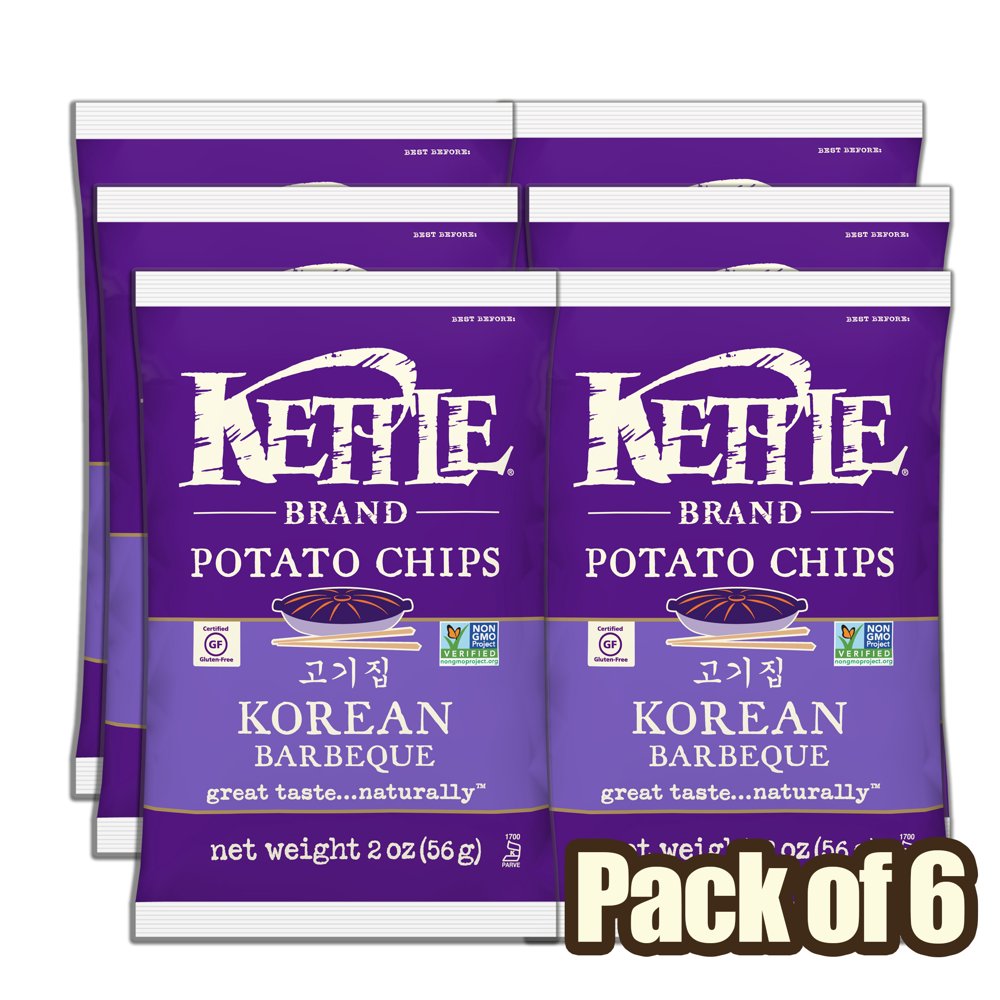 Kettle Brand Potato Chips, Korean Barbeque, 2 Oz, 6 Ct