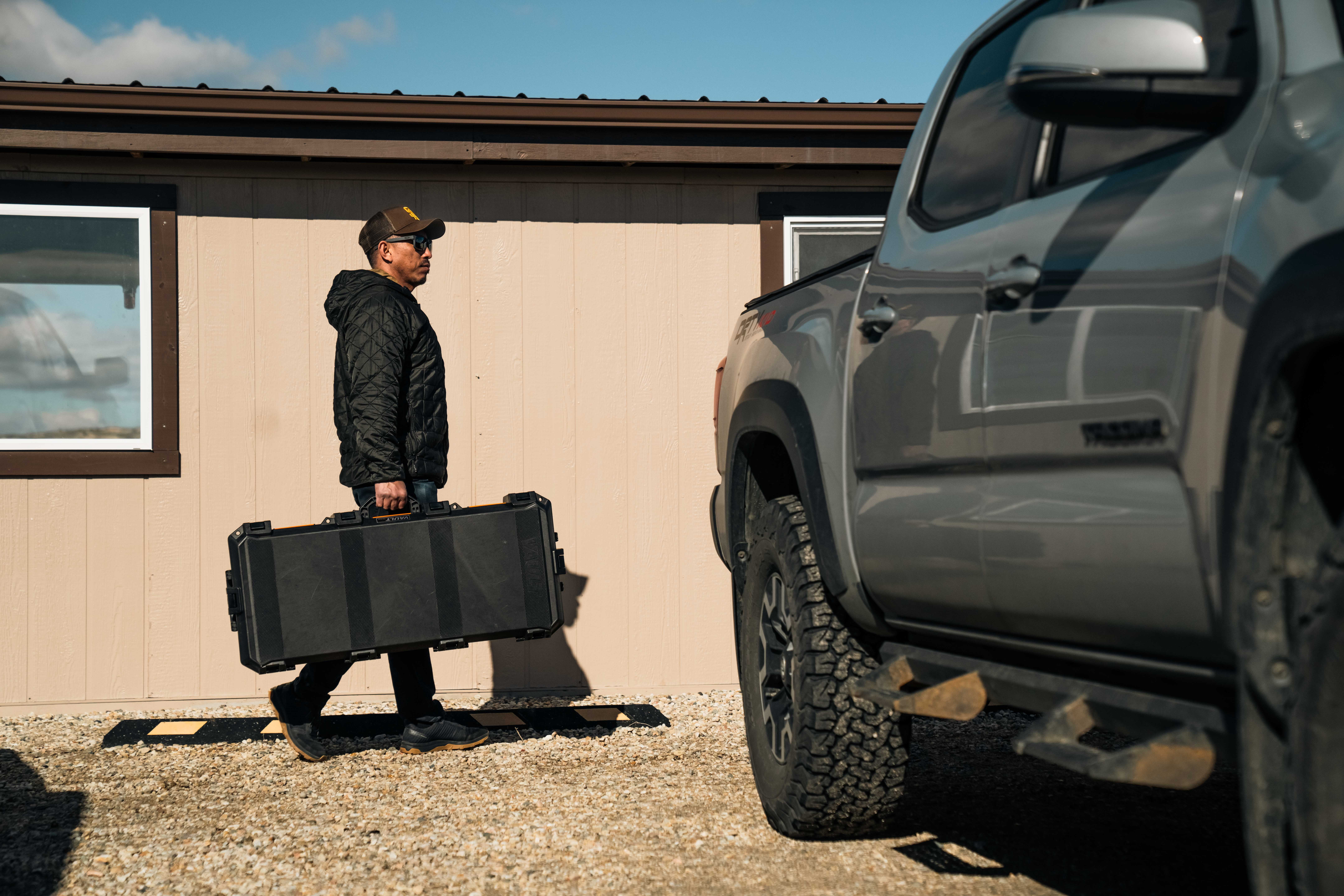 Vault by Pelican V700 Long Hard Case, Camera, Rifle, Gear, Equipment, Crushproof, Dustproof, Weather-Resistant, Push Button Latches, Black