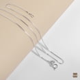 thumbnail image 3 of Amberta Women 925 Sterling Silver 0.8 mm Venice Box Chain Necklace: 55 cm / 22 inch, 3 of 6