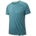 thumbnail image 2 of YYDGH Men's T-Shirts Short Sleeve Quick Dry Running Shirt Crew Neck Athletic Workout Tops for Men Green XXL, 2 of 4