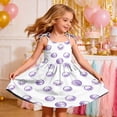 thumbnail image 2 of Amzcrzy Girls Dress 2026 Cute Print Crew Neck Summer Sundresses Spaghetti Strap with Tie Shoulder Bow Ruffled Tiered Dresses Casual Flowy A Line White Midi Dress @20 7 Years, 2 of 9