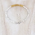 thumbnail image 3 of Citrine 3mm Rondelle Shape Faceted Cut Beads 7 inch Adjustable Silver Plated Clasp Bracelet for men, women, unisex. Link Chain Stacking Bracelet.|LINK_02157, 3 of 4
