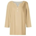 thumbnail image 4 of ZyeKqe Plus Size Shirts for Women Button V Neck Long Sleeve Tops Dressy Loose Fitted Tees Tunic Top Casual Blouses, 4 of 5